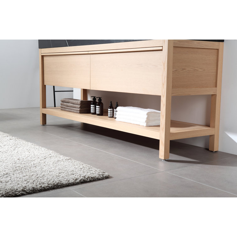 Ariane Whitewash Oak 72'' Double Freestanding Bathroom Vanity