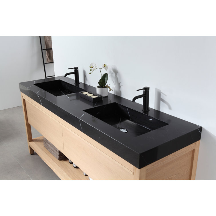 Ariane Whitewash Oak 72'' Double Freestanding Bathroom Vanity