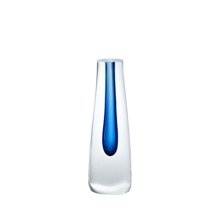 Artisan Square Cut Cobalt Glass Decorative Vase