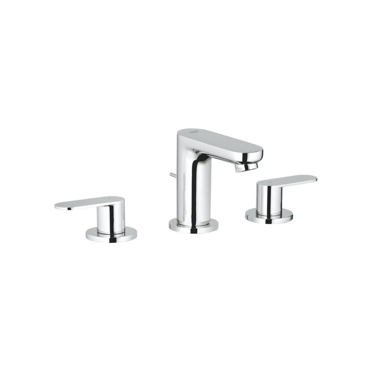 Starlight Chrome Modern Widespread Bathroom Faucet with Brass Handles