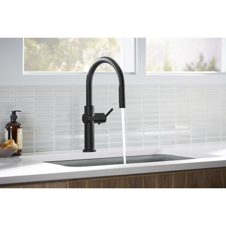 Matte Black Single Handle Pull Down Kitchen Faucet