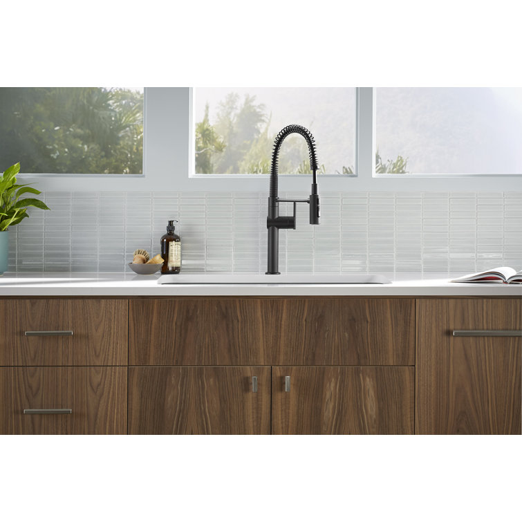 Crue Matte Black 30.75" Single-Handle Semi-Professional Kitchen Faucet