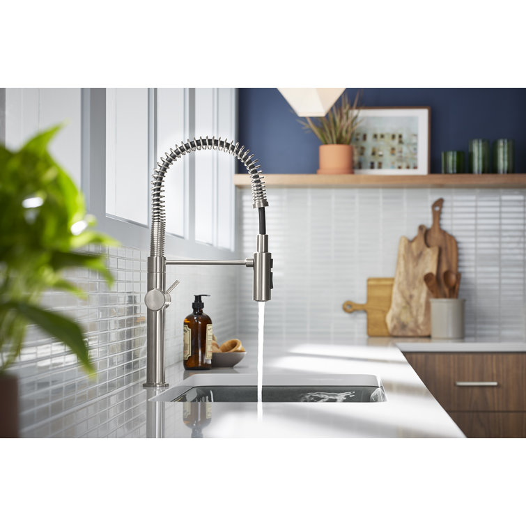 Vibrant Stainless 30.75" Professional Kitchen Sink Faucet with Pull-out Spray