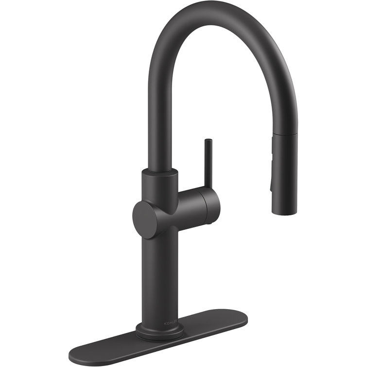 Matte Black Single Handle Pull Down Kitchen Faucet