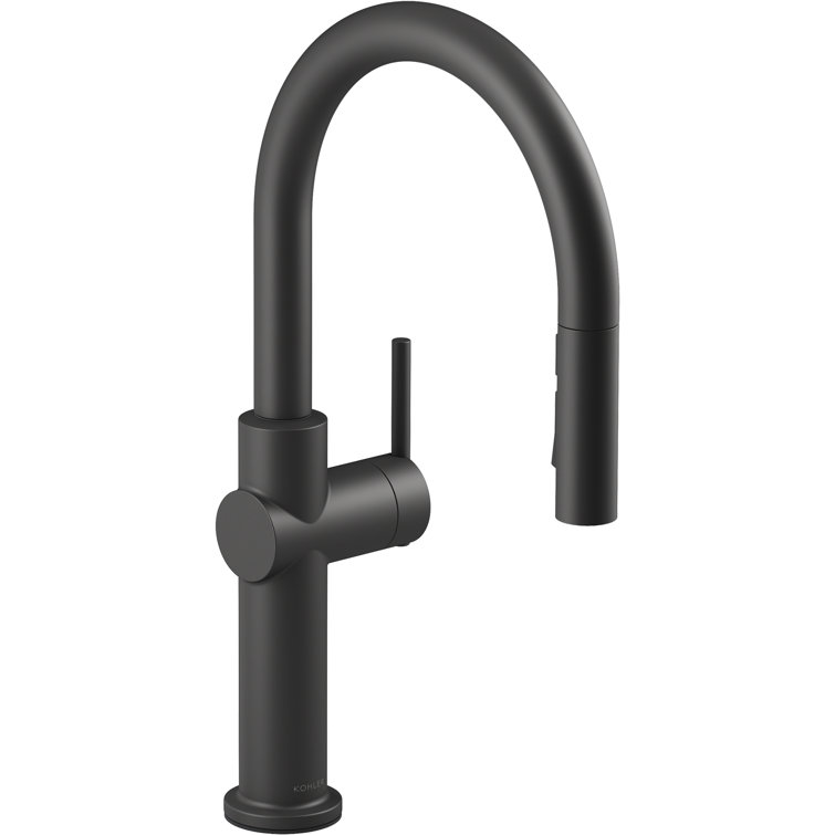 Matte Black Single Handle Pull Down Kitchen Faucet