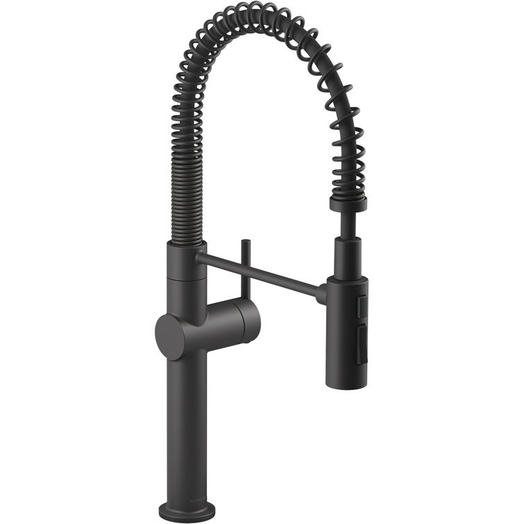 Crue Matte Black 30.75" Single-Handle Semi-Professional Kitchen Faucet