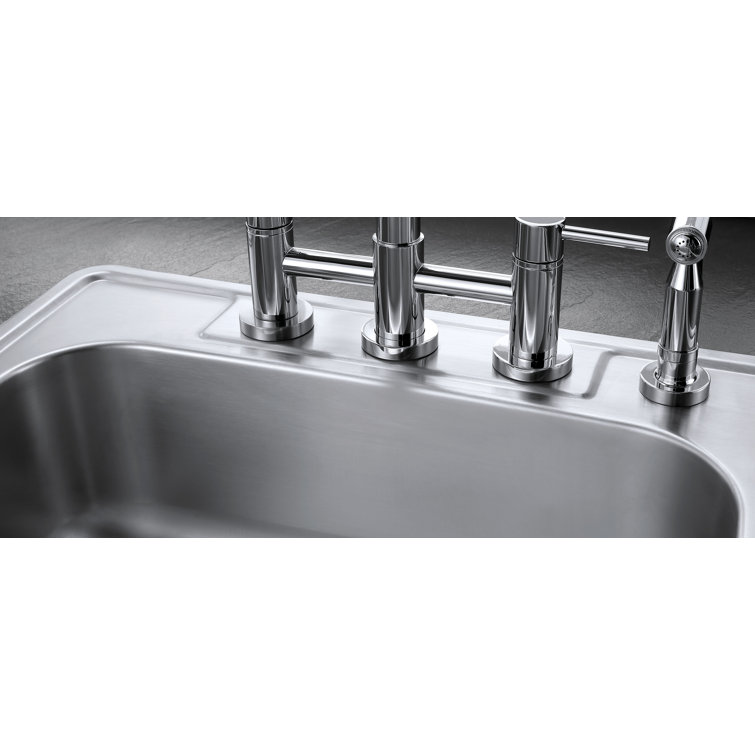Brushed Stainless Steel Double Bowl Drop-In Kitchen Sink