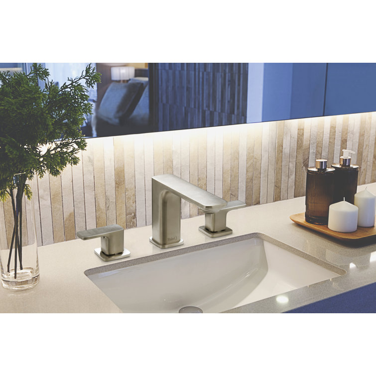 Equinox Modern Widespread Bathroom Faucet in Brushed Nickel