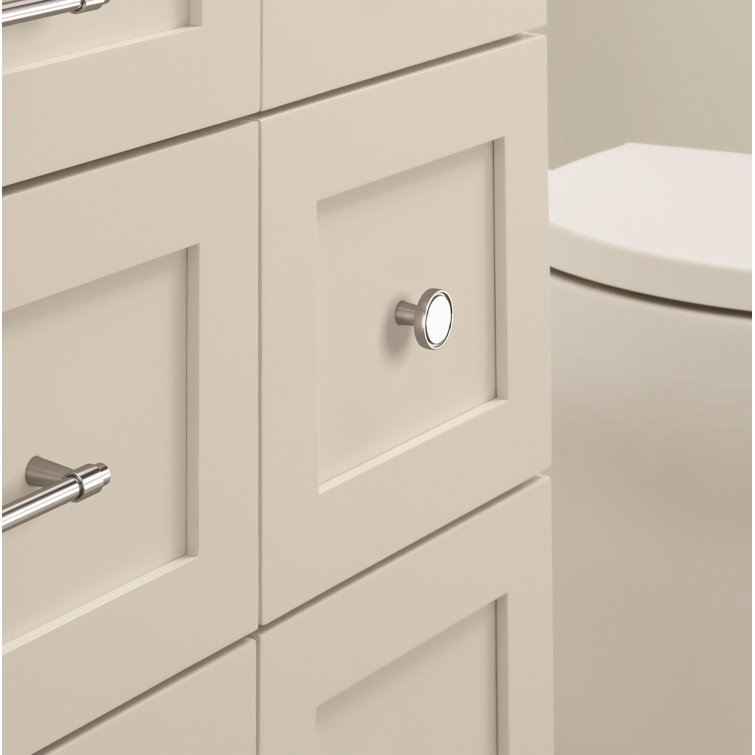 Polished Chrome Round Cabinet Knob with Mounting Hardware