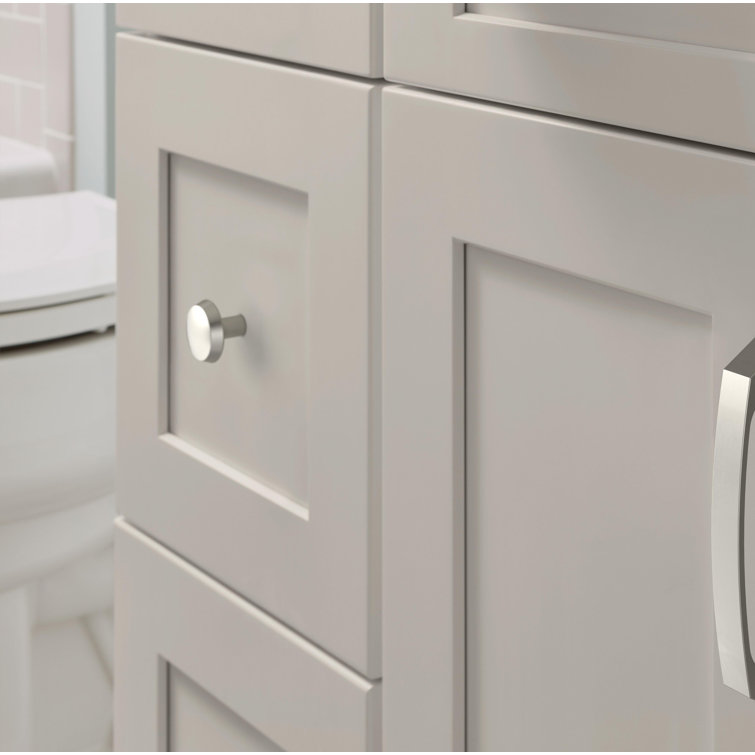 Satin Nickel Round Modern Cabinet Knob with Mounting Hardware