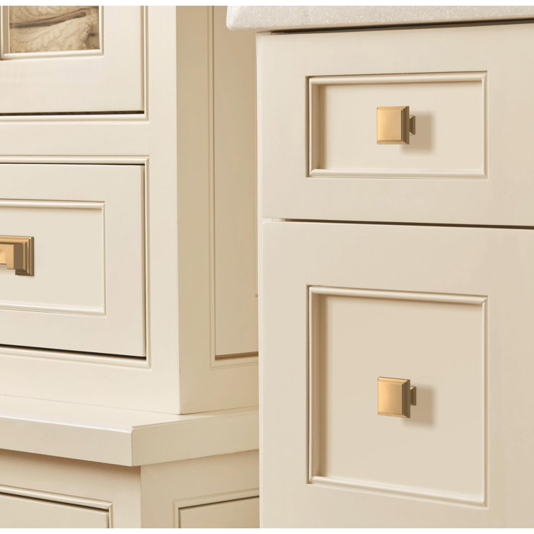 Champagne Bronze Square Cabinet Knob with Mounting Hardware