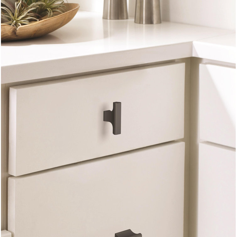 Matte Black Aluminum T-Handle Cabinet Knob, 2 Inch