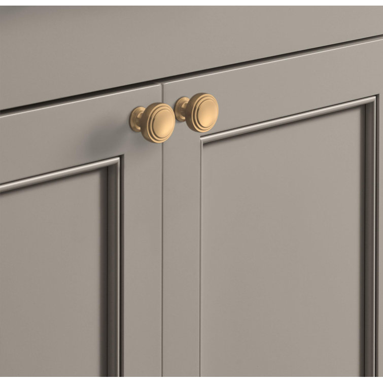 Champagne Bronze Round Cabinet Knob with Mounting Hardware