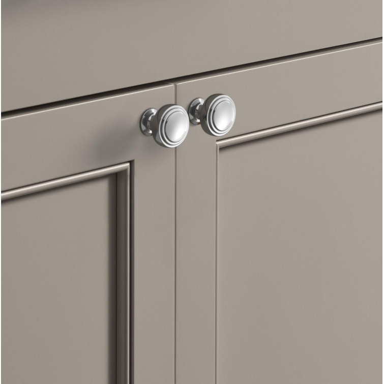 Polished Chrome Round Cabinet Knob with Mounting Hardware
