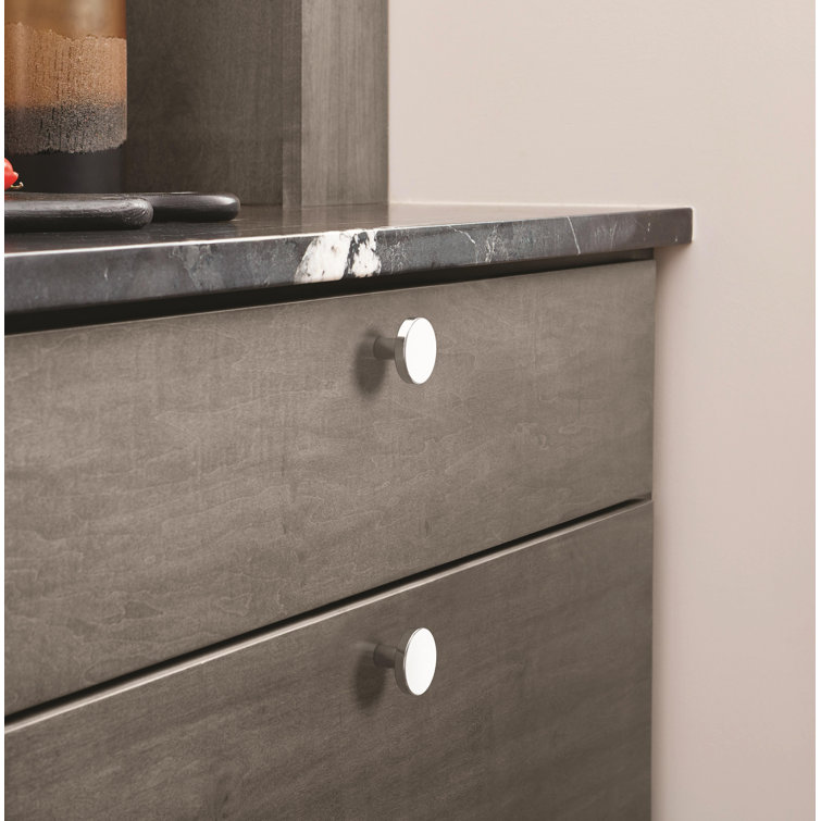 Polished Chrome Round Cabinet Knob with Mounting Hardware