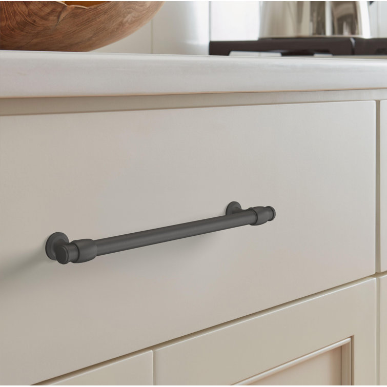Matte Black Traditional Cabinet Drawer Pull with Mounting Hardware