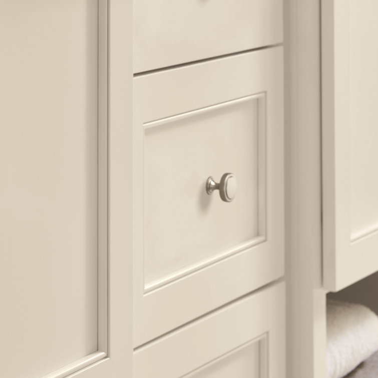 Satin Nickel Round Cabinet Knob with Mounting Hardware