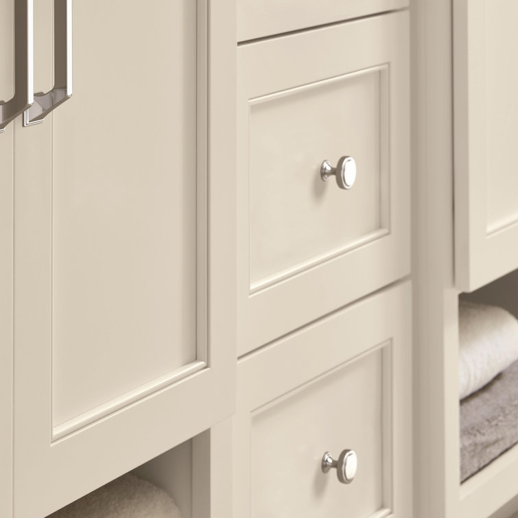 Polished Chrome Round Cabinet Knob with Mounting Hardware