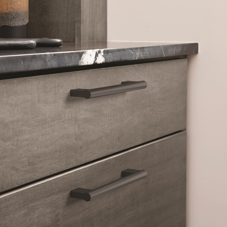 Matte Black 3-3/4 Inch Modern Bar Cabinet Pull