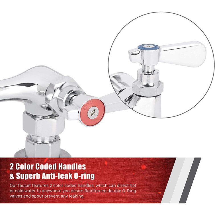 16" Polished Chrome Brass Wall Mount Kitchen Faucet