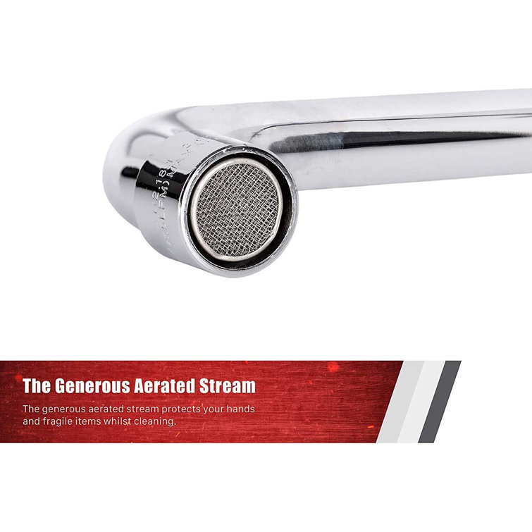 16" Polished Chrome Brass Wall Mount Kitchen Faucet