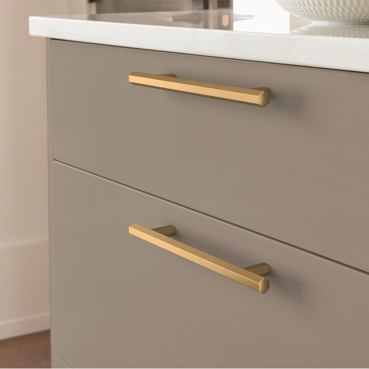 Champagne Bronze 7" Geometric Cabinet Bar Pull with Mounting Hardware
