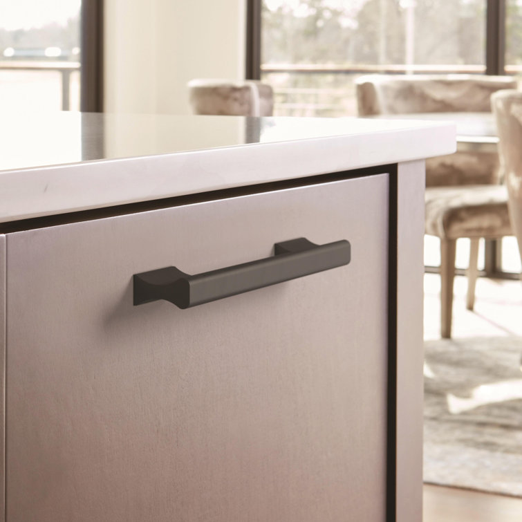 Matte Black Aluminum Modern Cabinet Drawer Pull with Mounting Hardware