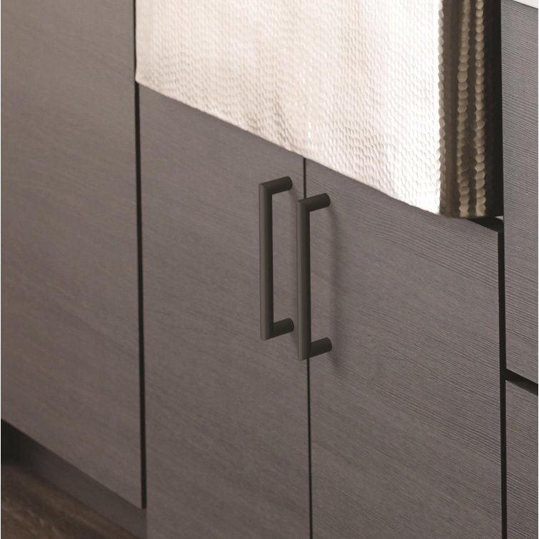Matte Black Modern Industrial Bar Pull with Mounting Hardware