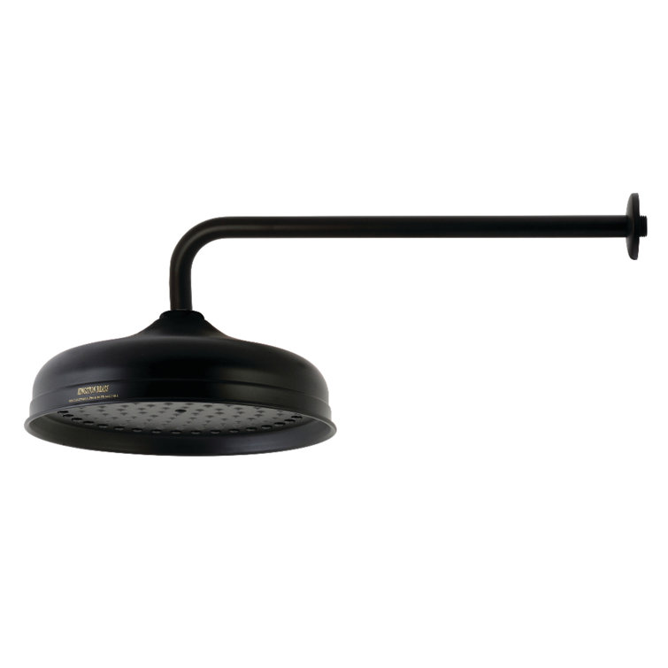 Matte Black 10-Inch Round Rain Shower Head with 17-Inch Arm