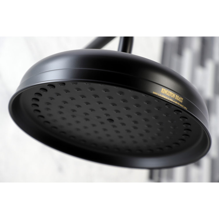 Matte Black 10-Inch Round Rain Shower Head with 17-Inch Arm
