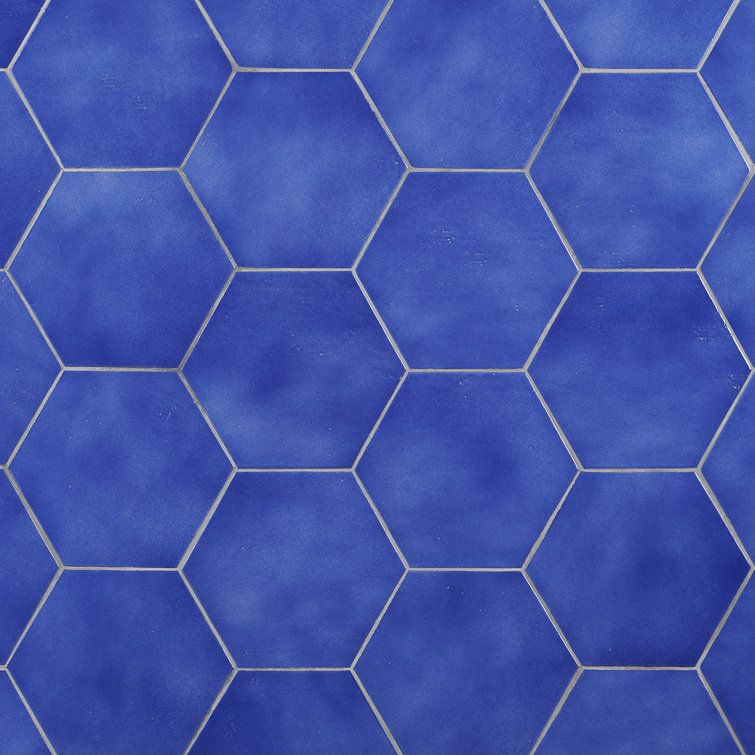 Palermo Blue Hexagon 7" x 8" Polished Porcelain Tile
