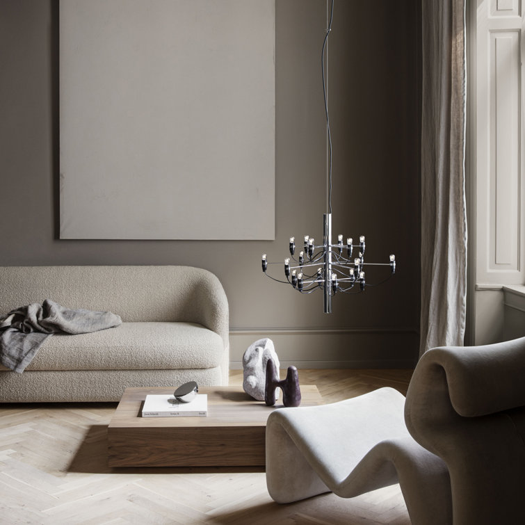 Chrome Mid-Century Modern 18-Light Chandelier