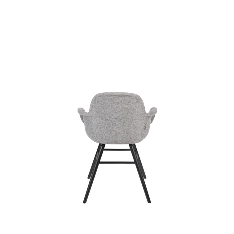 Elegant Light Gray Faux Leather & Wood Armchair