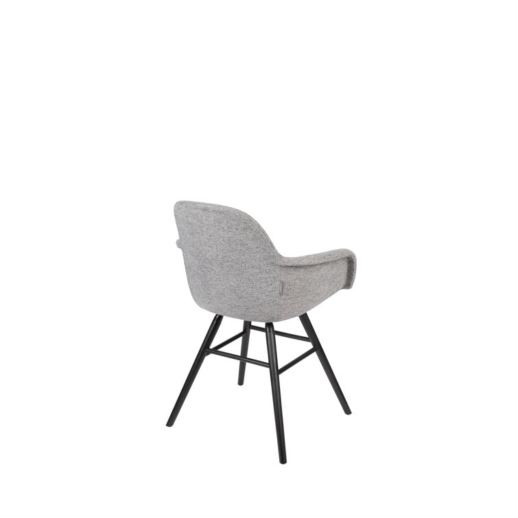 Elegant Light Gray Faux Leather & Wood Armchair