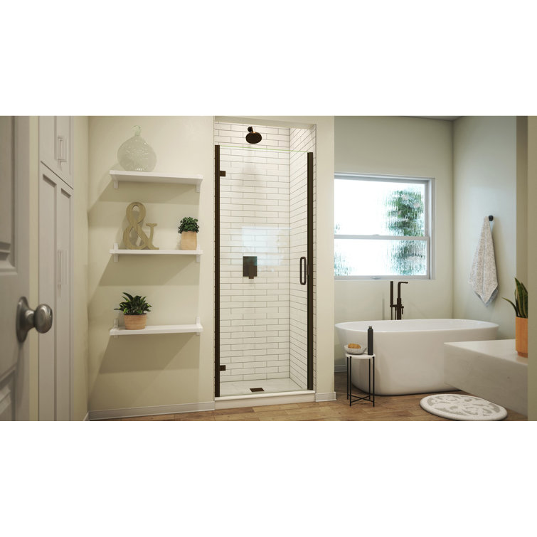 Oil-Rubbed Bronze 24" x 73" Semi-Frameless Hinged Shower Door
