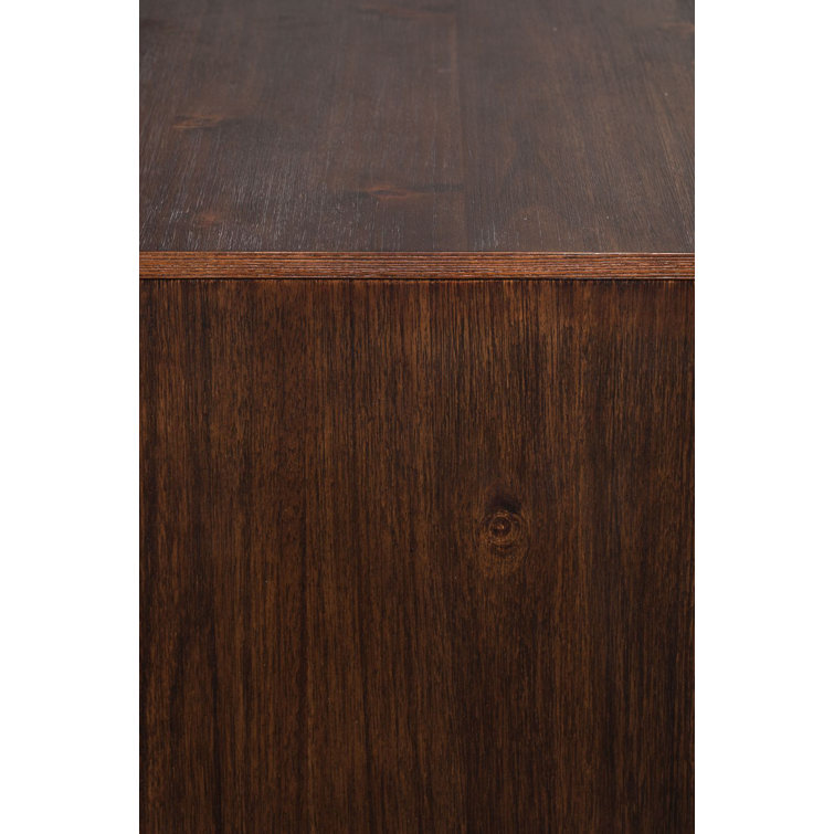 Class 71'' Acacia Wood Herringbone Sideboard with Brass Finish