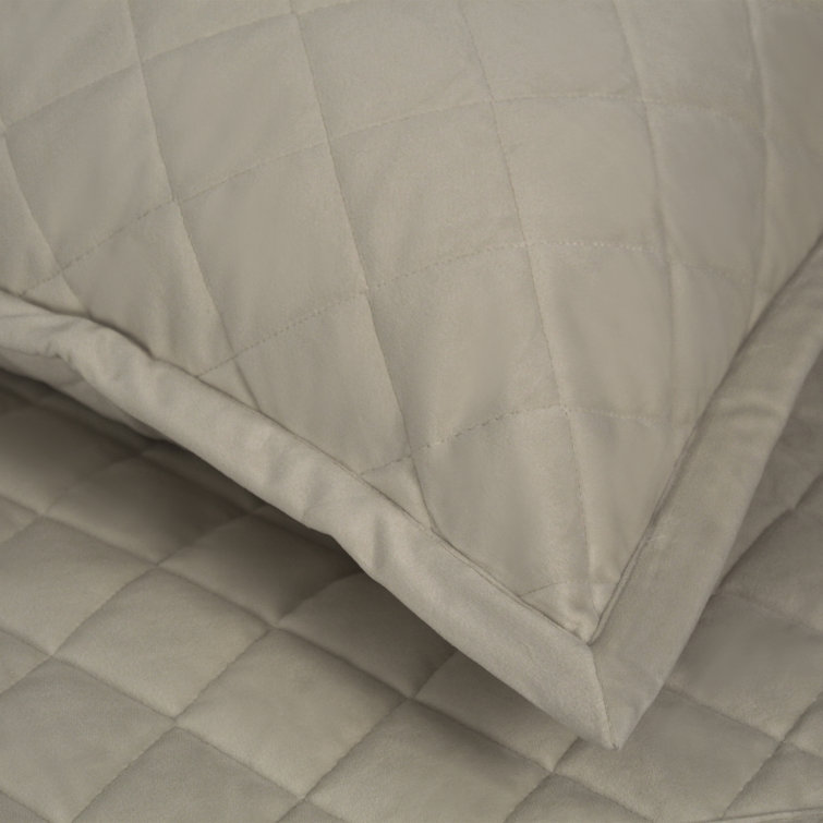 King Size Indigo Linen Quilted Coverlet Set with Euro Shams