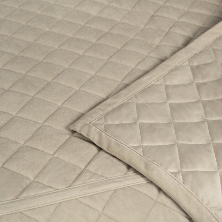 King Size Indigo Linen Quilted Coverlet Set with Euro Shams