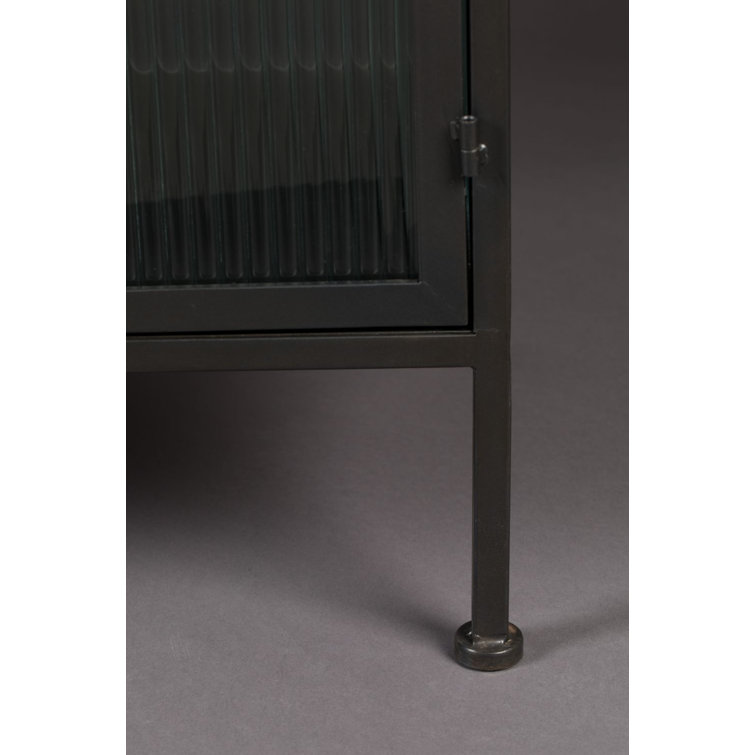 Boli 59'' Black Iron and Glass Sideboard