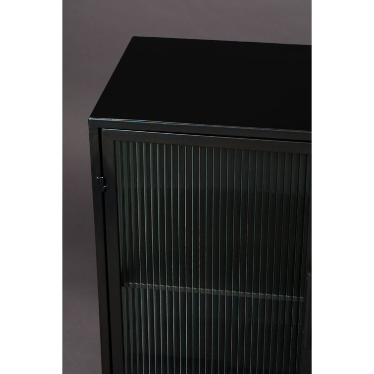 Boli 59'' Black Iron and Glass Sideboard
