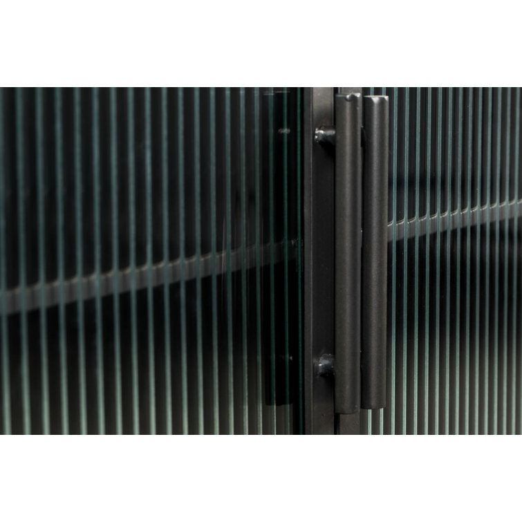 Boli 59'' Black Iron and Glass Sideboard
