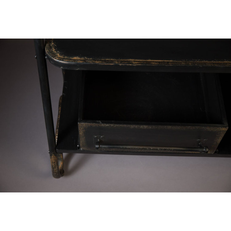 Lucius Black Iron Freestanding Coat Rack with Storage Boxes