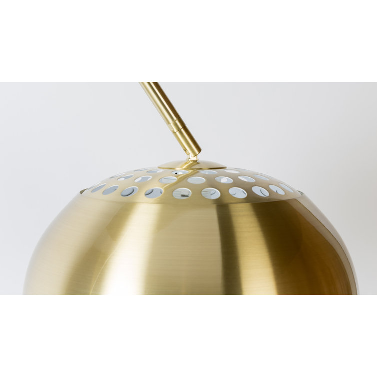 Adjustable Arc Floor Lamp in Yellow and Gold Metal