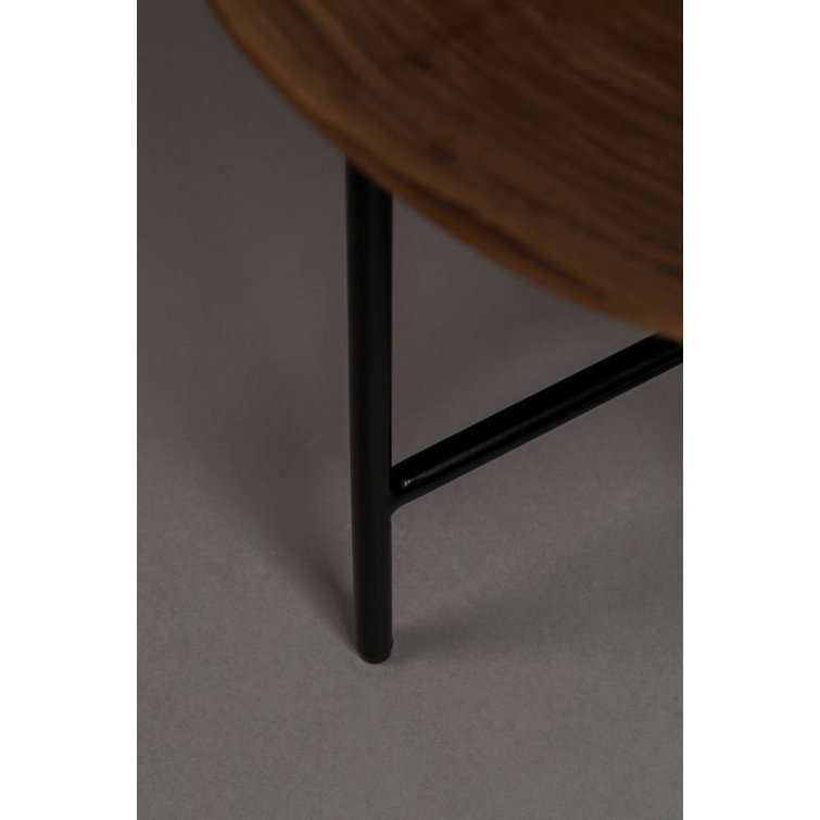 Mathison Circular Duo Walnut & Iron Side Table