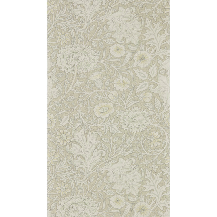 Pewter Gray Non-pasted Wallpaper with Acanthus Leaves Design