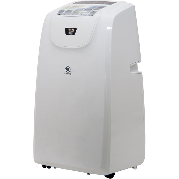AireMax 8,000 BTU White Portable Air Conditioner with Heater and Remote