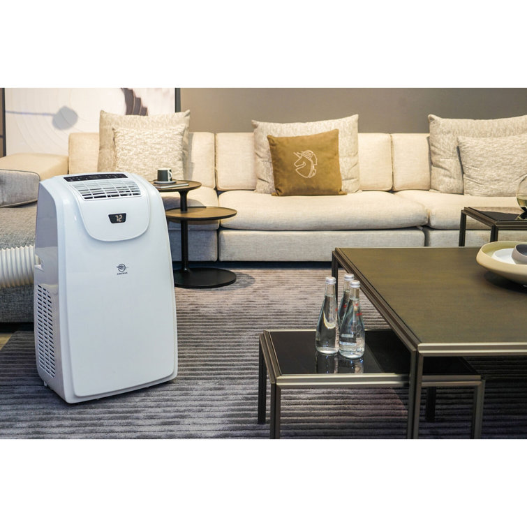 AireMax 8,000 BTU White Portable Air Conditioner with Heater and Remote