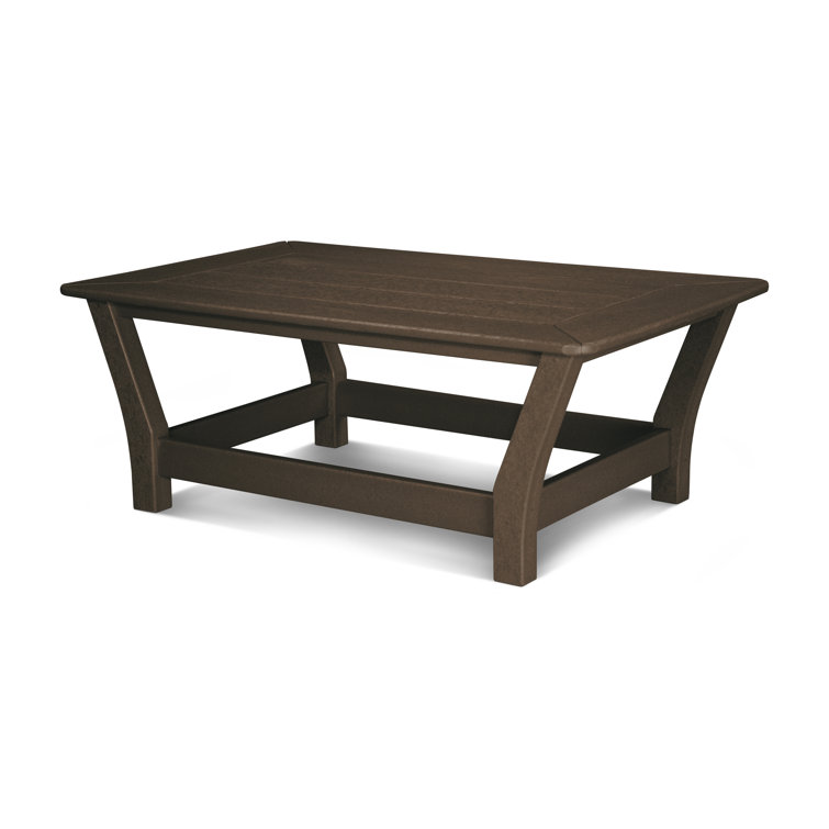 Mahogany Polywood Outdoor Slat Coffee Table
