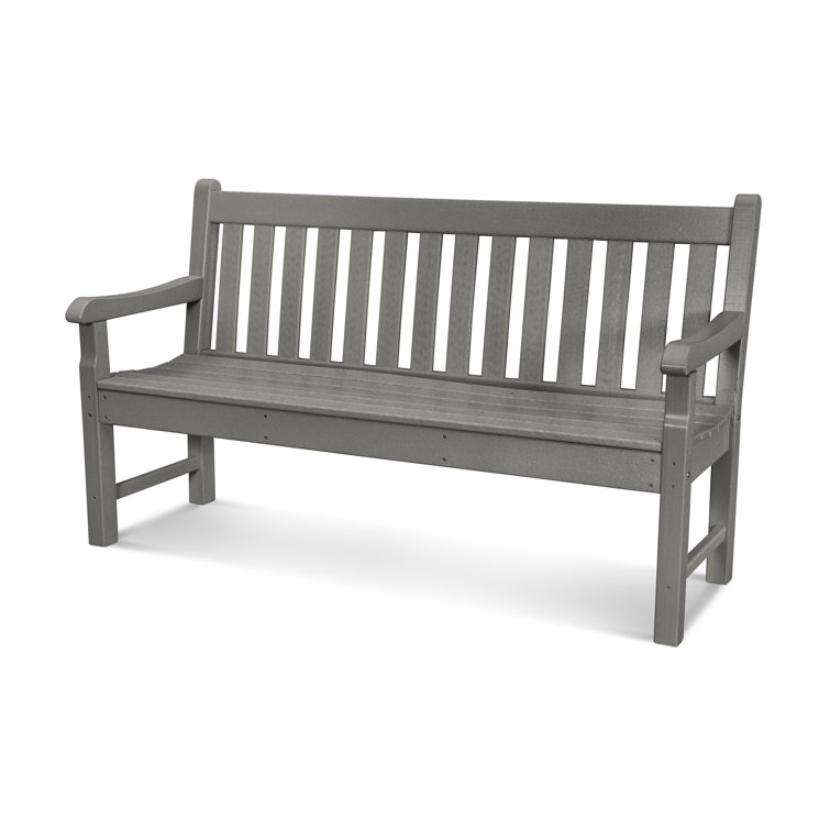 Slate Gray Recycled Plastic Outdoor Patio Bench