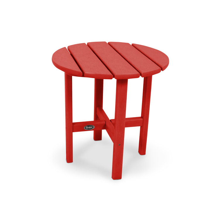 Sunset Red 18" Round Polywood Side Table